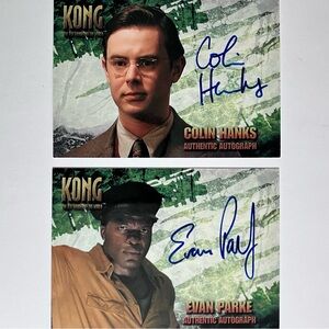 KING KONG (2005) / 2 AUTOGRAPHED Trading Cards / COLIN HANKS, Evan Parke / TOPPS